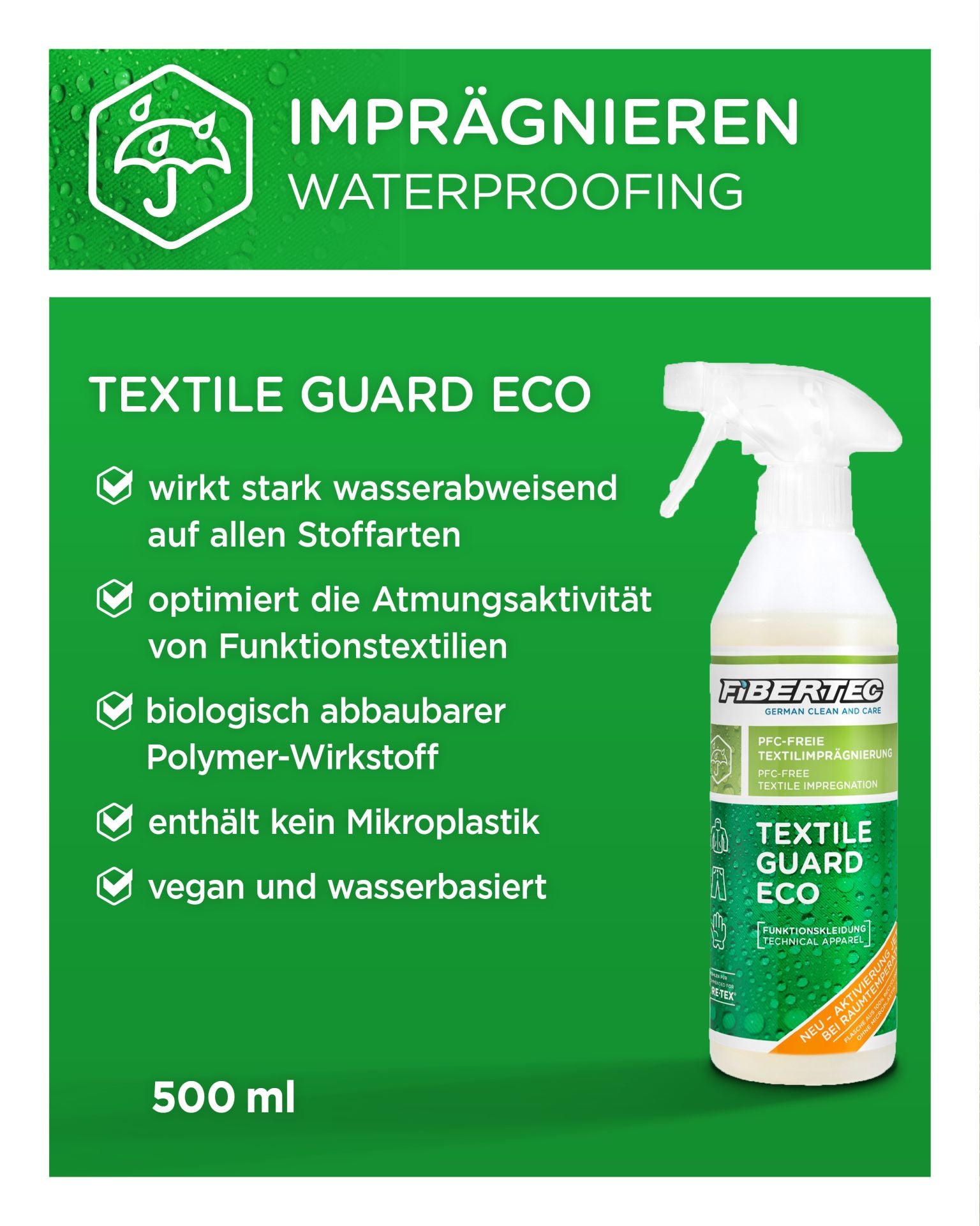 Fibertec Imprägnierung Textile Guard Pro